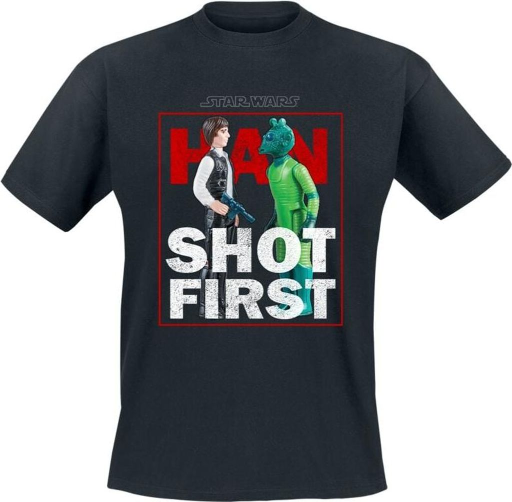 Star Wars T-Shirt Herren Han Shot First schwarz XL