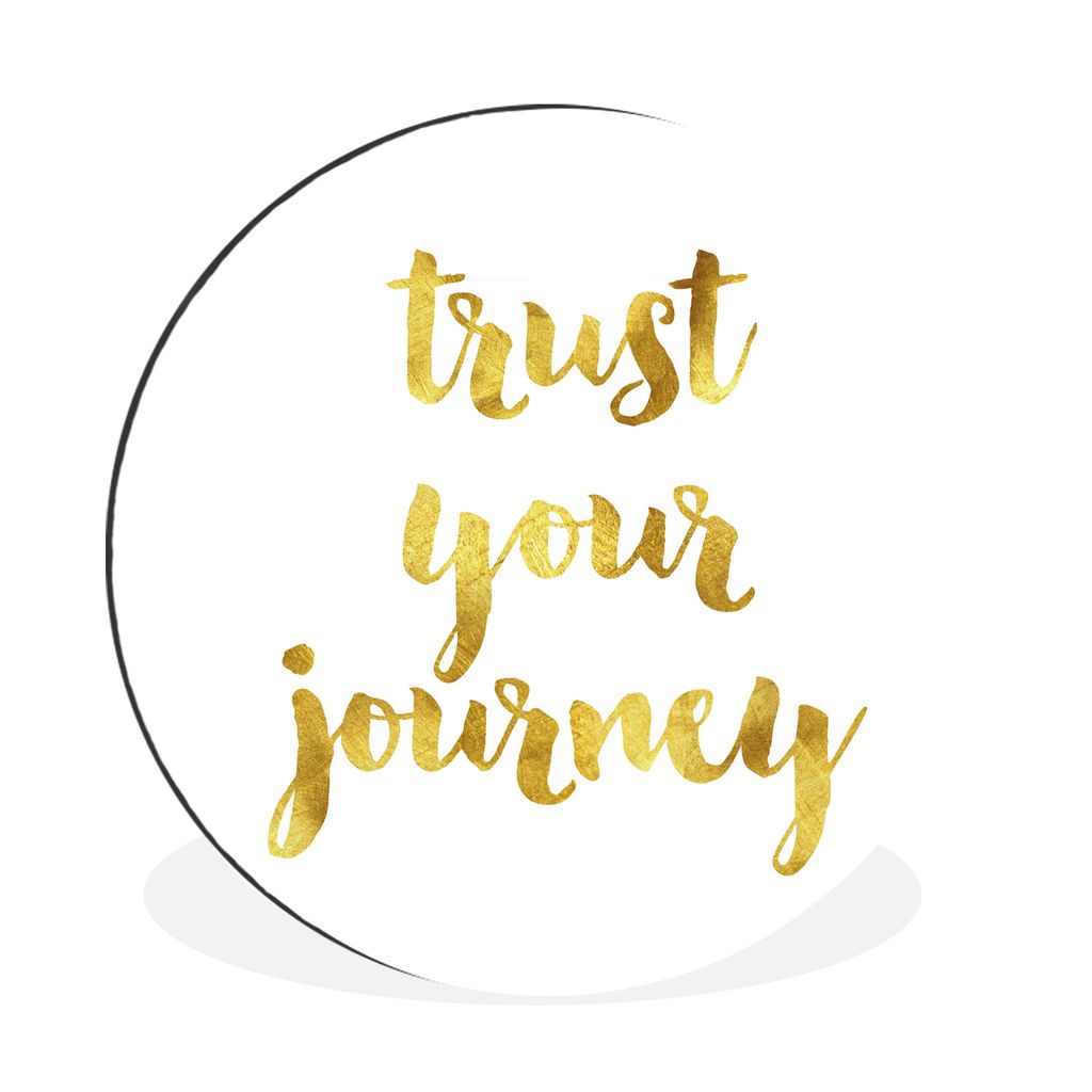MuchoWow Aluminium Wandkreis Zitate - 'Vertraue deinem Weg' - Sprichwörter - Gold Ø 30 cm Wanddeko Modern Wohnzimmer - Wand Bild - Wohnzimmer -...
