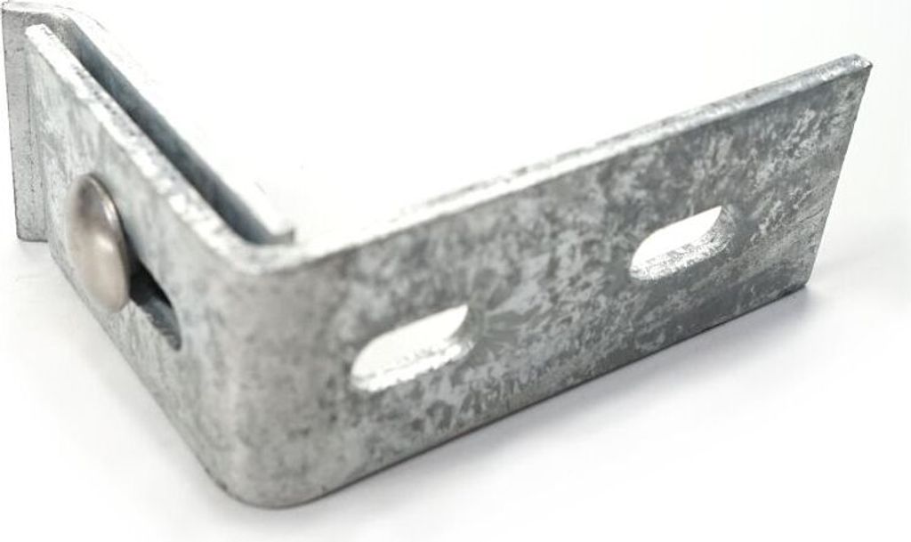 3x Zaunanschlusswinkel lang Doppelstabmatten Winkel an Tor & Wand Befestigung Verzinkt