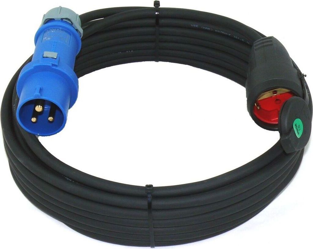 CEE Adapter Camping Stecker auf Schuko Kupplung H07RN-F 3G1,5 / 3G2,5 5-50m, Querschnitt:3x1.5mm², Länge:20m
