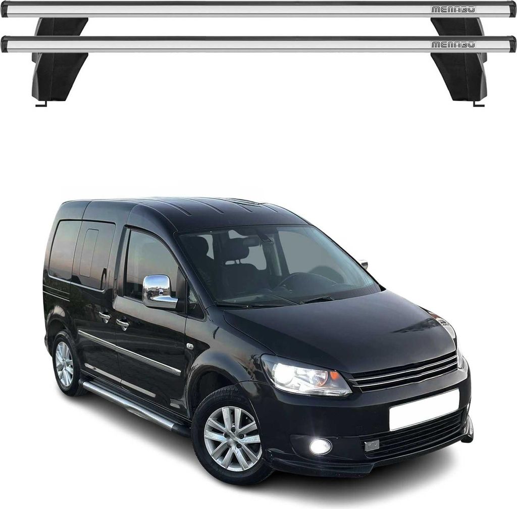 Menabo Dachträger Grundtäger für VW Caddy Life 2010-2015 75kg Alu Silber 2 tlg