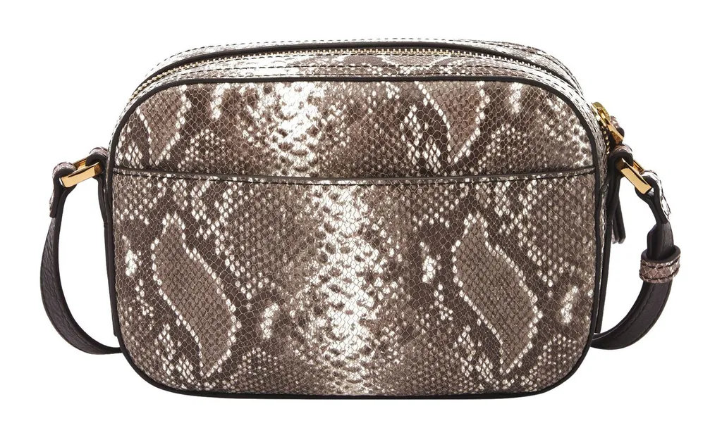 Fossil Liza Camera Bag Sac à Épaule Bandoulière Imprimé Python Gris