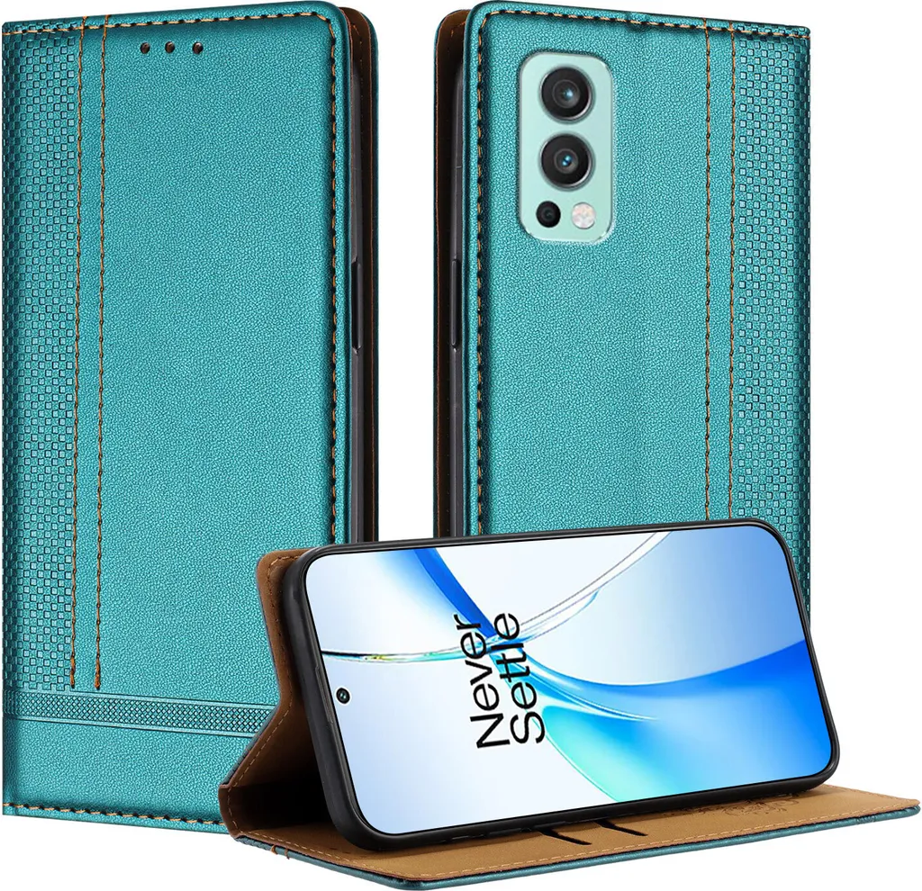 Cover a Libro OnePlus Nord 2 Verde: Pelle Premium con Funzione Stand