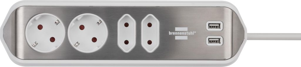 Brennenstuhl estilo ciabatta angolare a 4 pieghe bianca Immagine del prodotto 