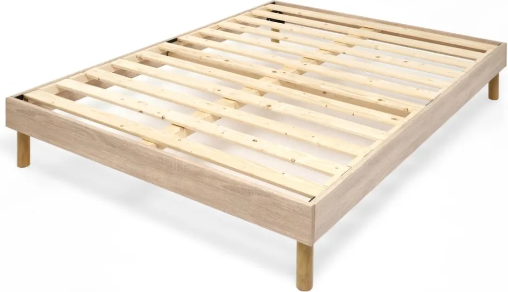Sommier lattes 160x200 kit anti-grincement avec pieds montage rapide