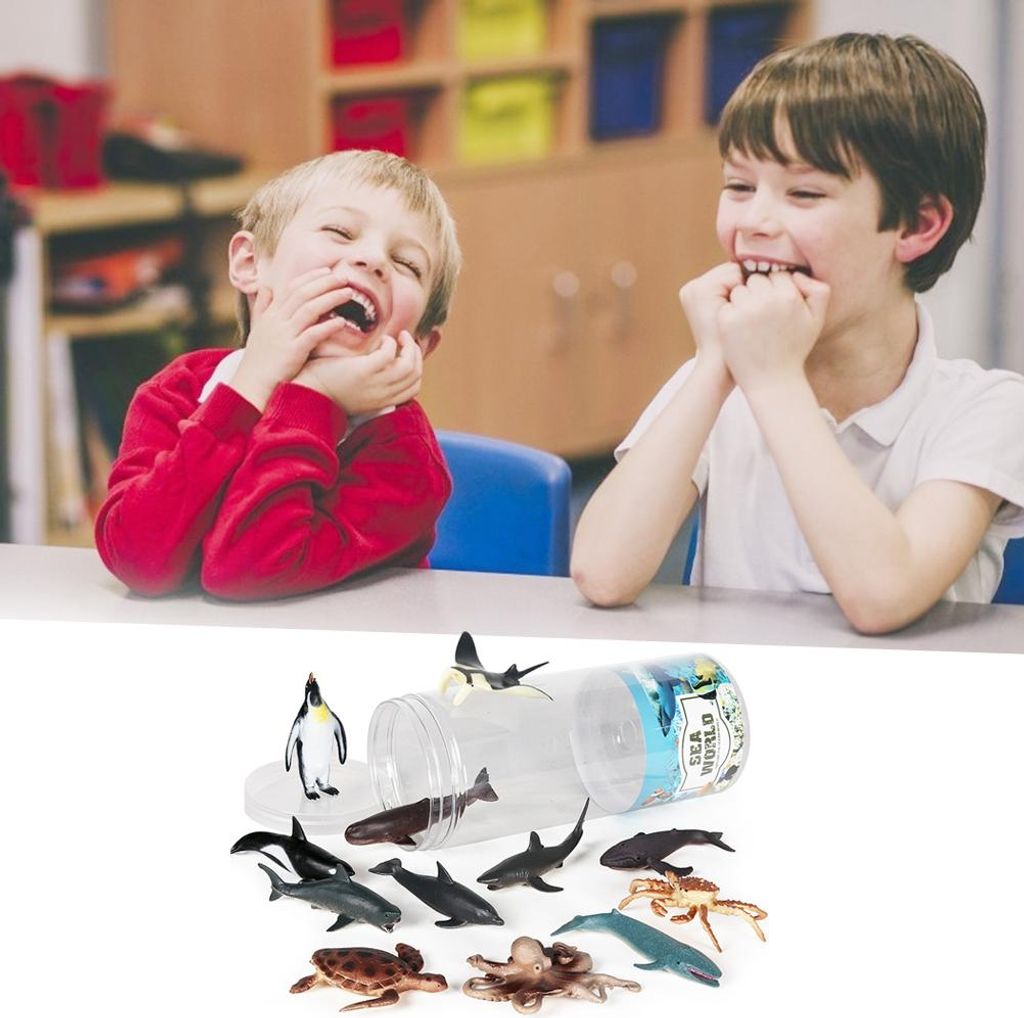12-teiliges Meerestier-Spielzeugset, realistische Figuren, Meeresspielzeug-Spielsets, Kunststofffiguren für Kinderliebhaber