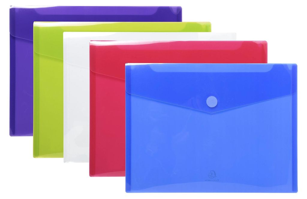 Exacompta 5er Pack Prospekttaschen A4 PP Farben sortiert