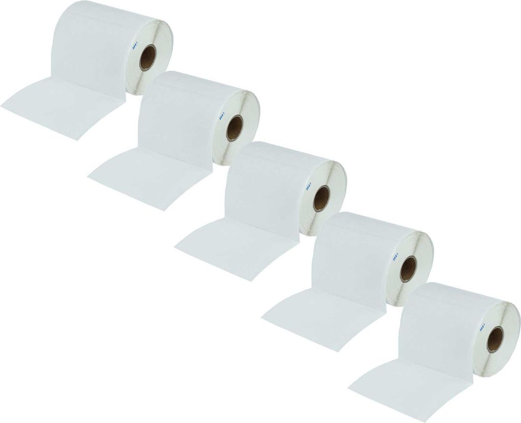vhbw 5x Rolle 76,2mm x 101,5mm (500 Etiketten) kompatibel mit Zebra 105SL, GK420t, 105SE, GK420d, 220Xi4, GX420t, DA402 Drucker - Selbstklebend Weiß