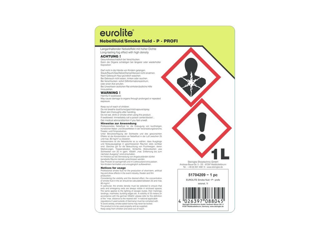 Eurolite P 1L Náplň do výrobníků mlhy 1 L Obrázek produktu 4