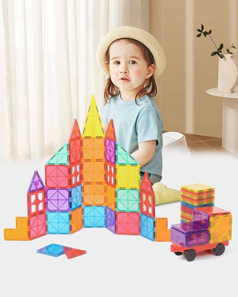 Magnetická stavebnica pre deti sada 112ks - Magnetic Tiles Obrázok produktu 9
