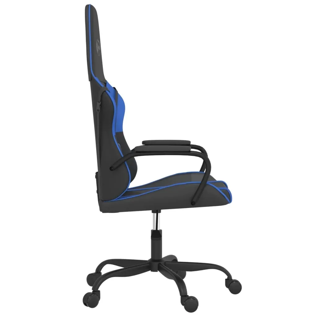 Sedia da Gioco vidaXL con Massaggio USB - Upgrade Setup Nero/Blu - 4