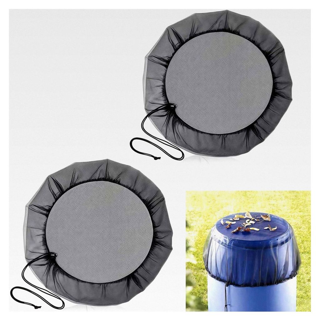 Regenfassnetz mit Kordelzug, 80 cm, wetterfest, Mückenschutz, verstellbar, 2 Stück