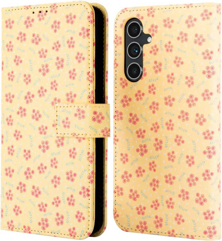 Custodia a libro imoshion Design Samsung Galaxy A54 (5G) - Sunny Yellow Petite Flowers - 1
