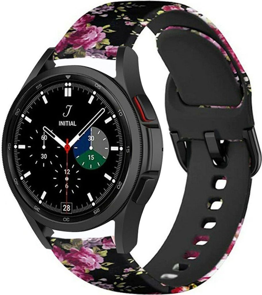 Strap-it Samsung Galaxy Watch 4 Classic 46mm Armband Rosa Blumen