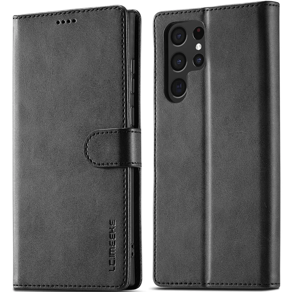 Custodia Samsung Galaxy S23 Ultra in Pelle Nera: Eleganza e Supporto