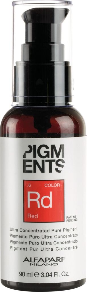ALFAPARF Milano Pigments, 90 ml, Alle Farben, Red, Flasche, AQUA (WATER), PROPYLENE GLYCOL, HYDROXYETHYLCELLULOSE, PHENOXYETHANOL, COCAMIDOPROPYL B...