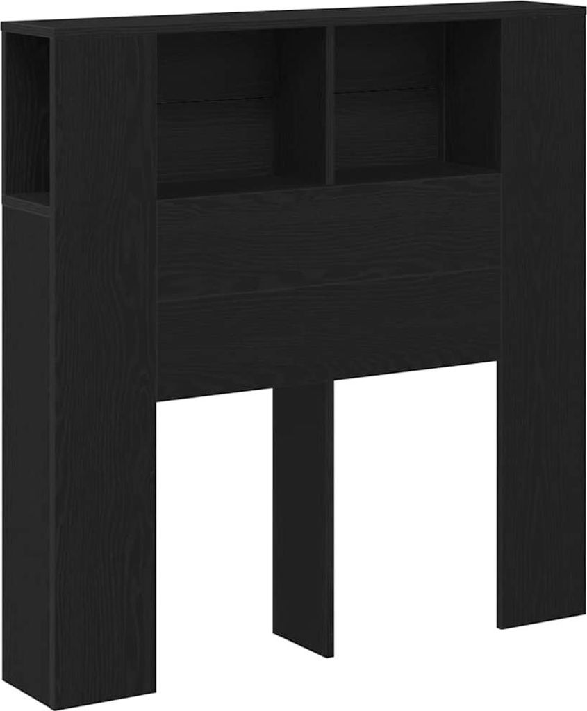 vidaXL Kopfteil Schrank mit Regal Schwarz Eichen-Optik Holzwerkstoff