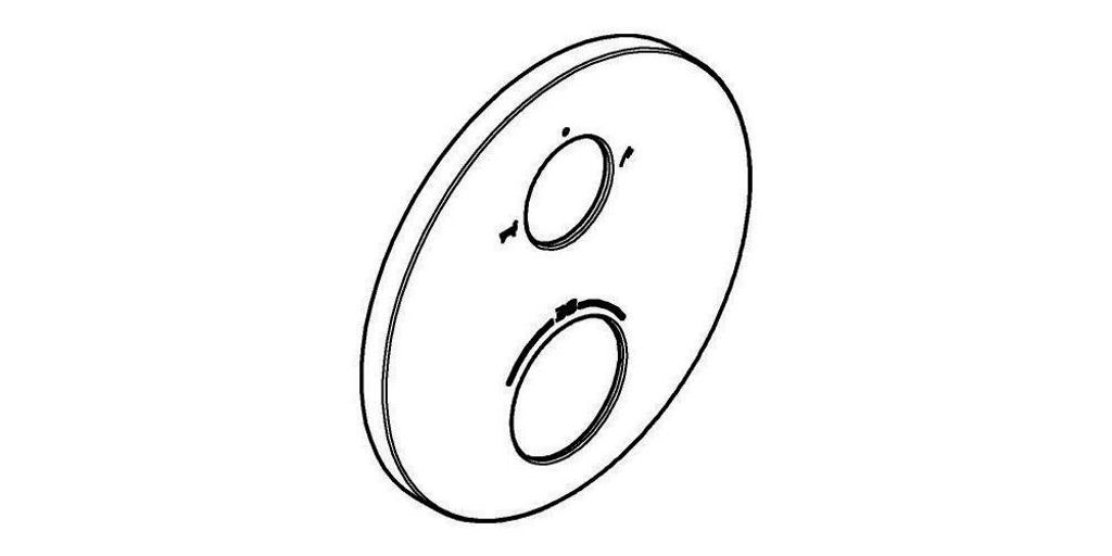 GROHE 49075DC0 Rosette 49075 rund für THM-Fertigmontagesets supersteel