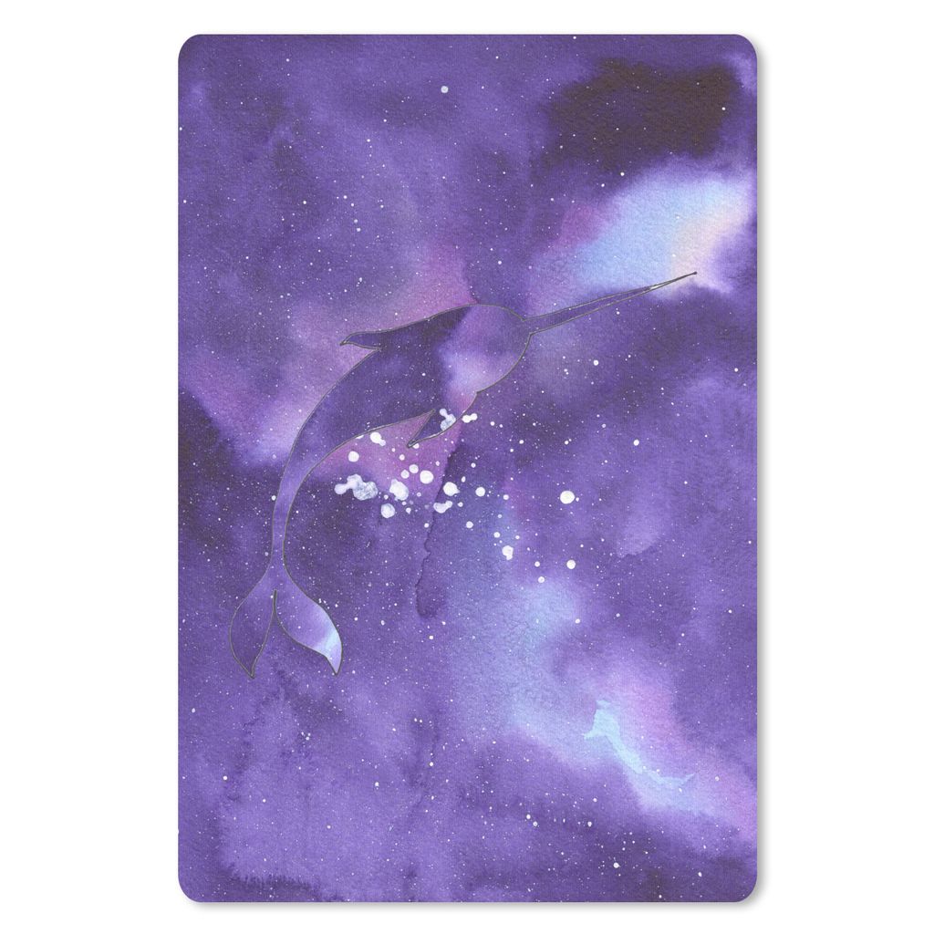 MuchoWow Mauspad Mousepad Narwal - Weltraum - Farben 40x60 cm - Mousepads - Maus Mat - Pad - Mausunterlage - Schreibtisch Accesoire