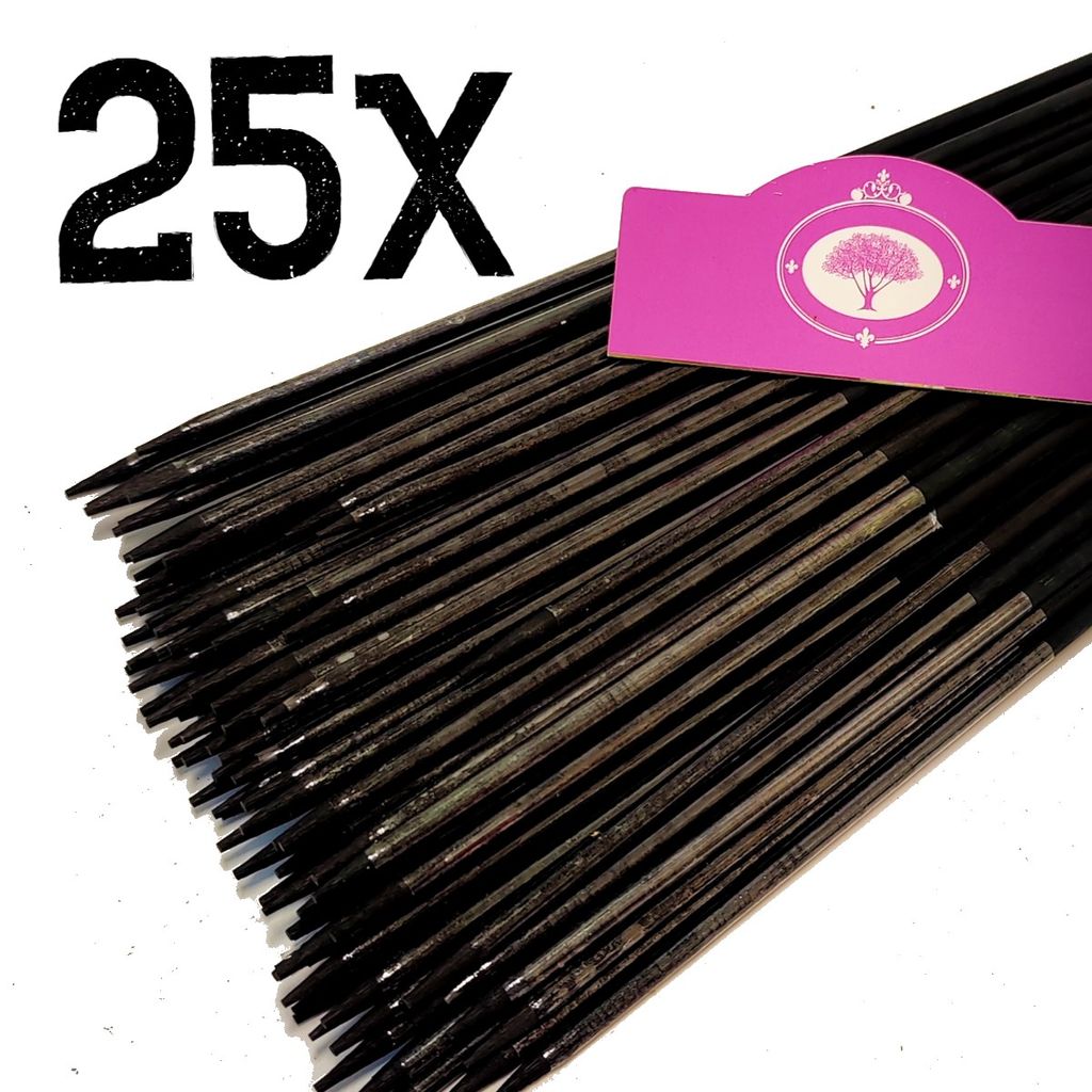 Set mit 25x Bambusstäben – Länge 65 cm – Dicke 6,5 mm – gespaltener Bambus – Pflanzenstütze – plastifiziert