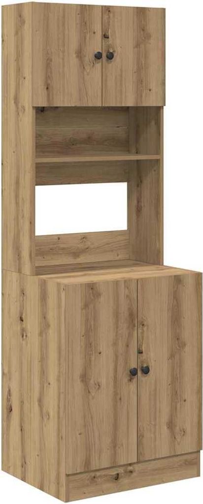 vidaXL Credenza da cucina con ripiano, 2 pezzi, rovere Immagine del prodotto 