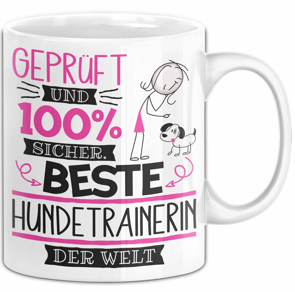 Beste Hundetrainerin Der Welt Tasse Geschenk für Eine Hundetrainerin Und Sicher Geschenkidee Geburtstag Weihnachten (Weiß)