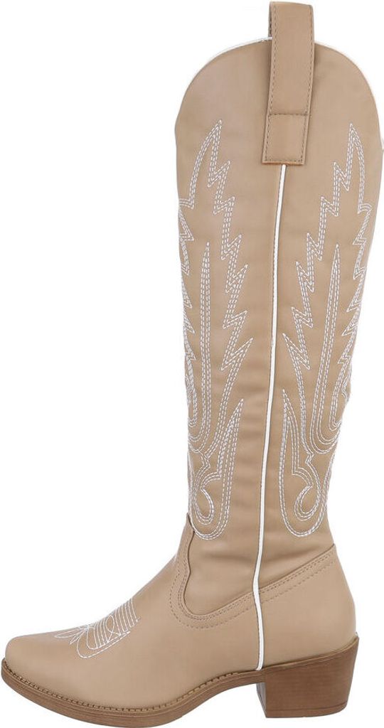 Ital-Design Damen Stiefel Lederoptik Western- & Bikerstiefel 85758201 Hellbraun Gr. 39