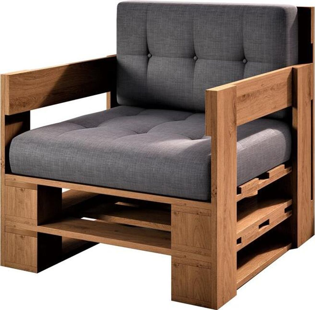 Lermowood Palettenmöbel Mp Sessel 80 x 60 x 40 cm Eiche | Europaletten Indoor und Outdoor Lounge Gartenmöbel Holz Gartenmöbel Set Lounge Möbel ...