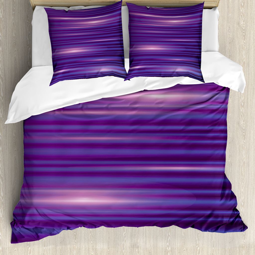 ABAKUHAUS Indigo Bettbezug, Streifen Horizontale Linien, Milbensicher Allergiker geeignet mit Kissenbezügen, 200 cm x 200 cm - 80 x 80 cm, Magenta...