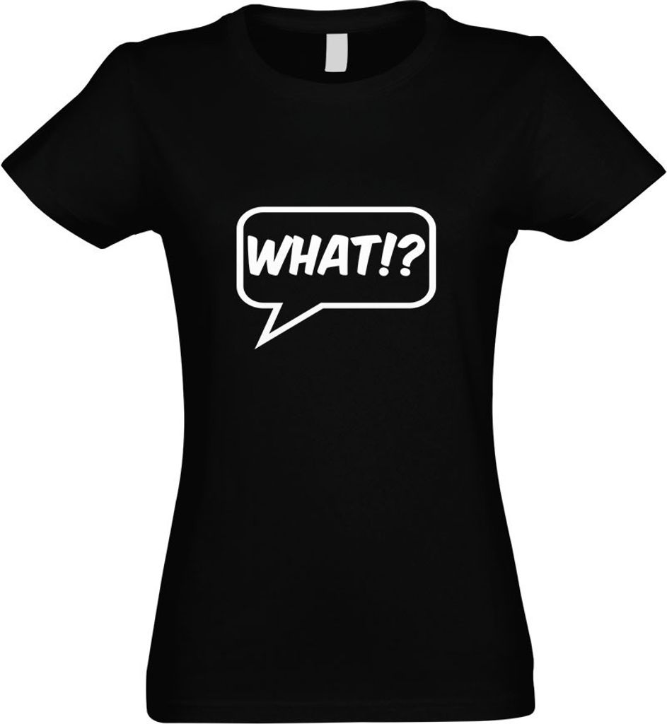 Kiwistar - T-Shirt tailliert - Damen - schwarz - What!? - mit Motiv Bedruckt - Funshirt Design - Sport - Freizeit - Damen - M