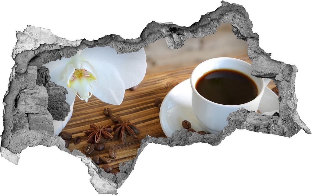 Selbstklebender Loch-3D-Aufkleber 95x73 cm Tasse Kaffee