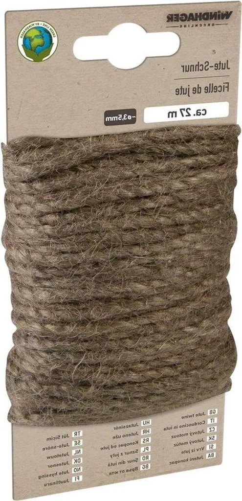 Corde pour rambarde et décoration de jardin en jute terre 35 mm x 27 m