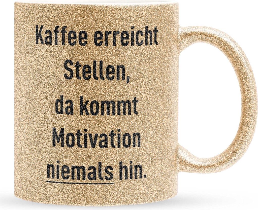22Feels Glitzertasse Gold Lustige Büro Humor Wichtelgeschenk Spruch Geschenk Arbeitskollege Kaffeetasse Witzig Männer Frauen Haferl Geburtstag We...