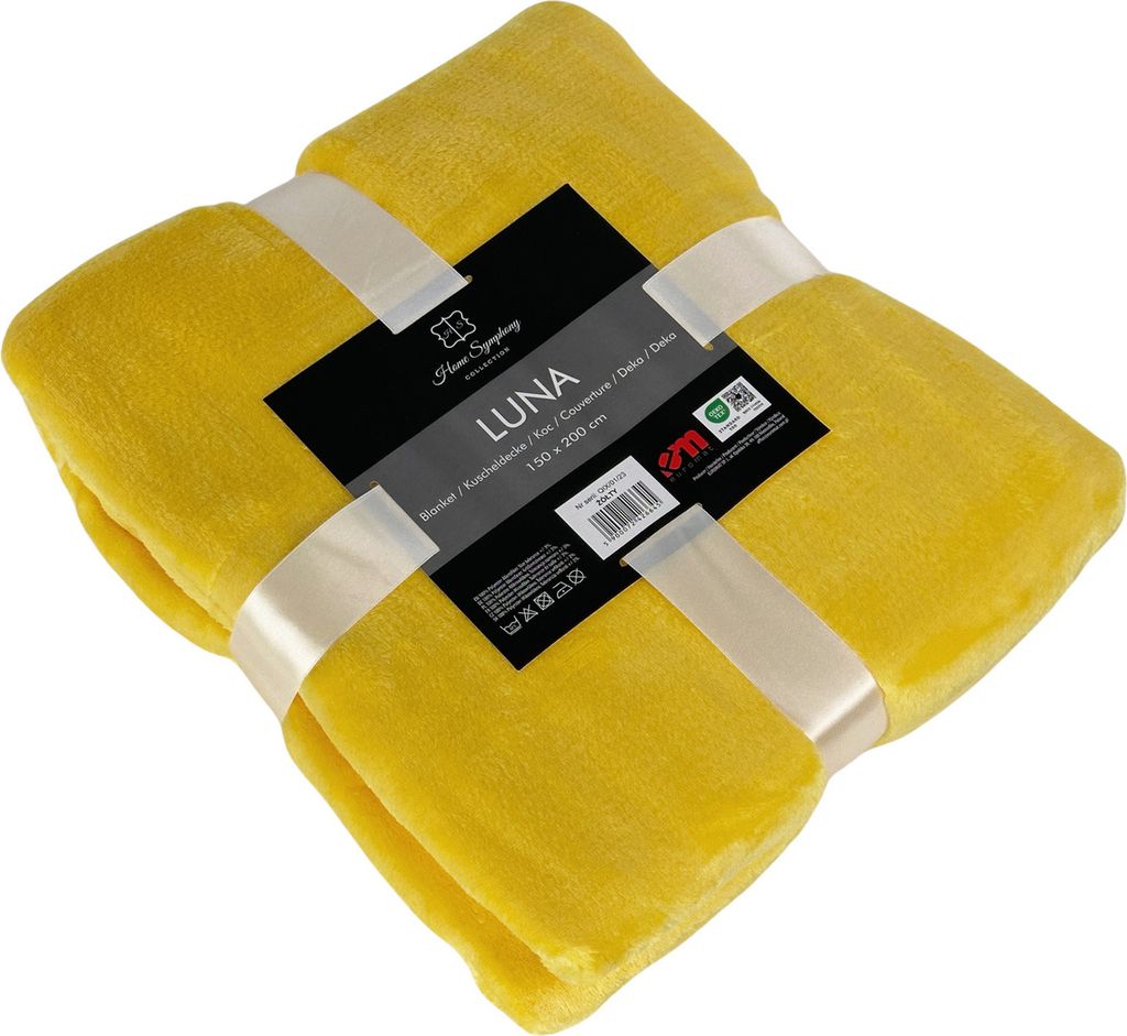 Deka z mikrovlákna Luna žlutá 150x200 cm Obrázek produktu 