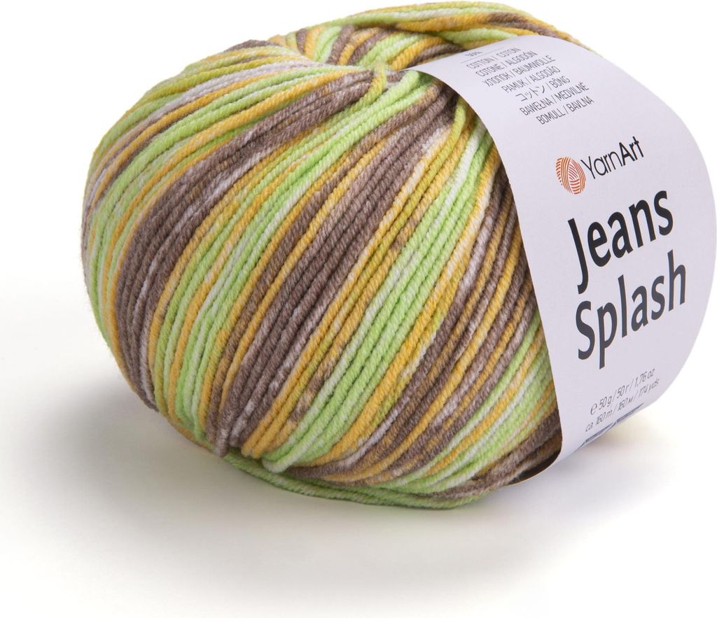 YarnArt Jeans Splash 958: Weiche, farbenfrohe Wolle, 50g/160m, 55% Baumwolle, sportliche Stärke