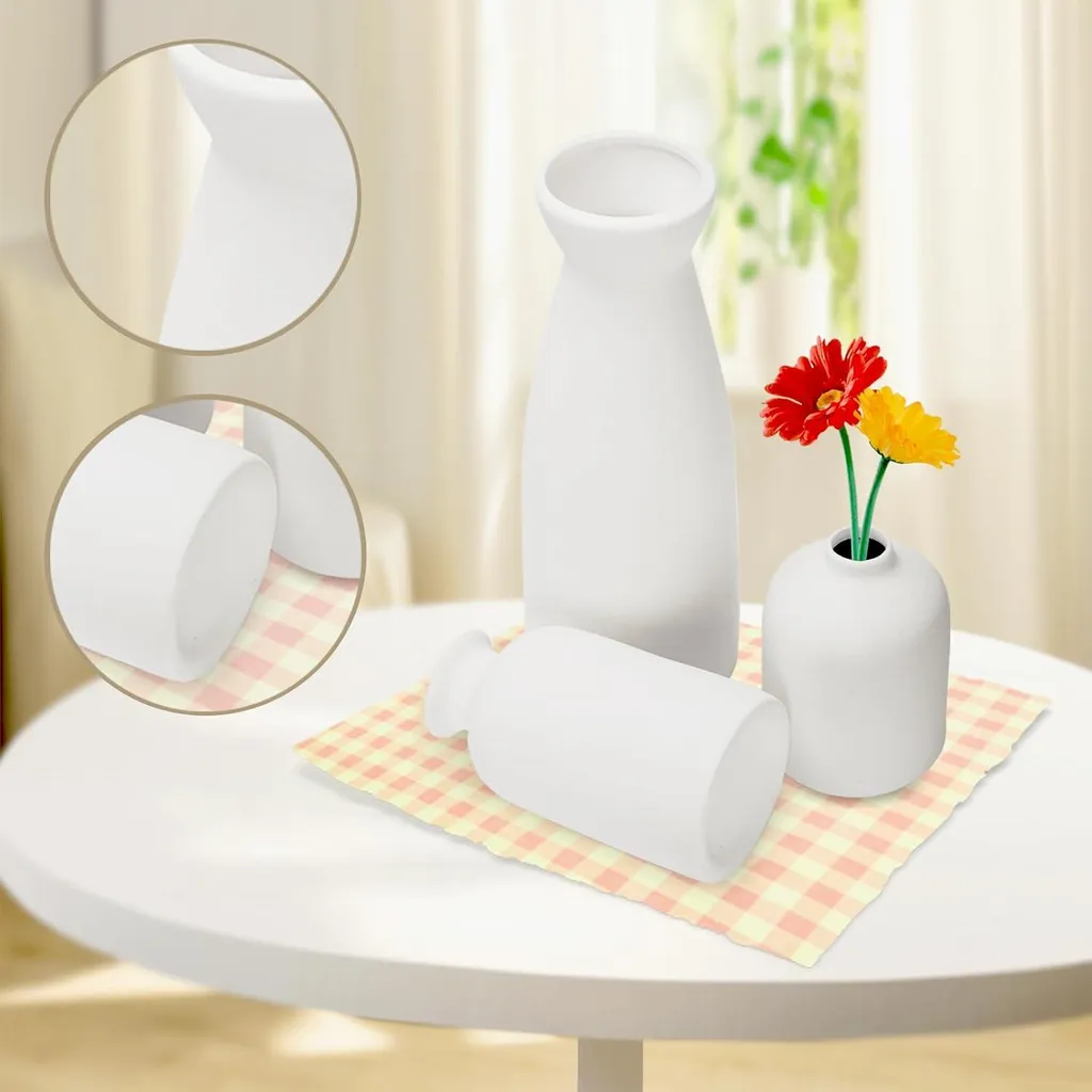 Set 3 Vases Céramique Blanche : Décoration Moderne sans Fautes de Goût