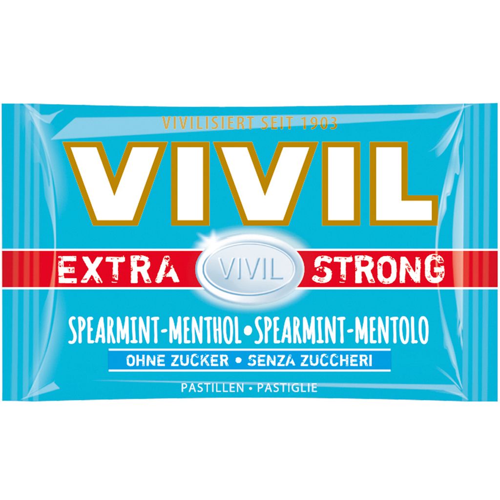 Vivil Extra Strong Spearmint Menthol Pastillen zuckerfrei Produktbild 