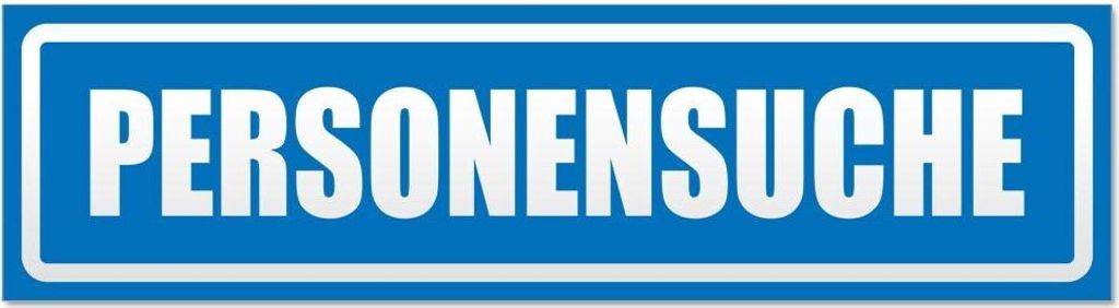 Kiwistar Personensuche invertiert Magnetschild Schild magnetisch - 20cm Blau - Magnetfolie für Auto PKW Kfz