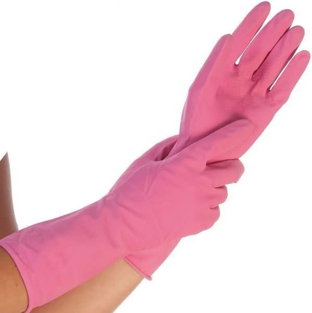 Haushalts-Handschuh Latex Bettina L 30cm pink VE=12 Paar