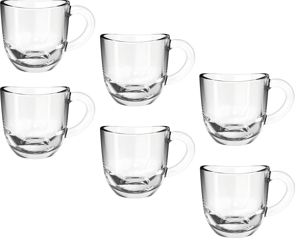 Leonardo Napoli Espresso-Tassen 6er Set, spülmaschinengeeignete Doppio-Becher, kleine Kaffee-Tasse, mikrowellenfest, 80 ml, 024201