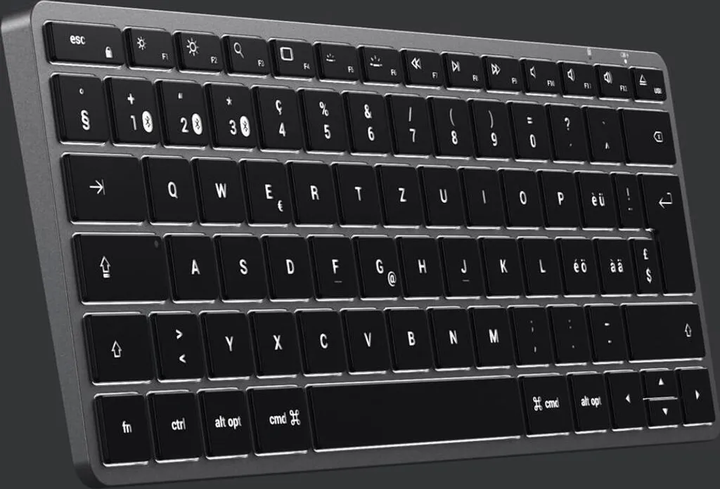 Clavier Rétroéclairé Satechi Slim X1 Bluetooth Compact en Aluminium Noir - 9