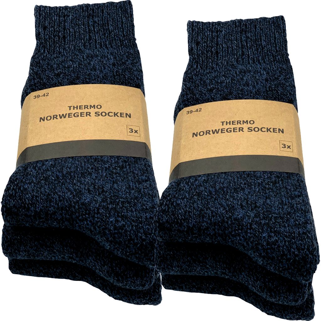Herren THERMO Socken mit Innenfrottee Herrensocken Thermosocken Schwarz Blau