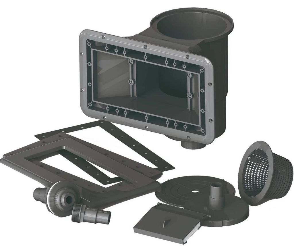 GRE Composite Pool Skimmer Set – Composite Grau Produktbild 
