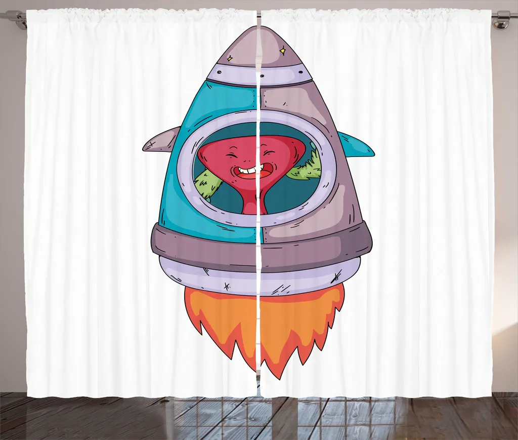 Rideau pour Chambre d'Ado Thème Espace et Science-Fiction 280x225 cm