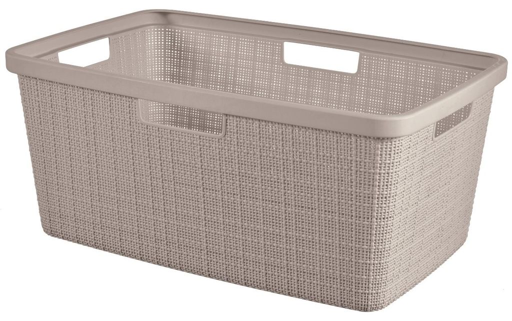 Curver | Wäschekorb - Aufbewahrungskorb - beige - 46 l - aus Kunststoff - Wäschesammler mit Griff