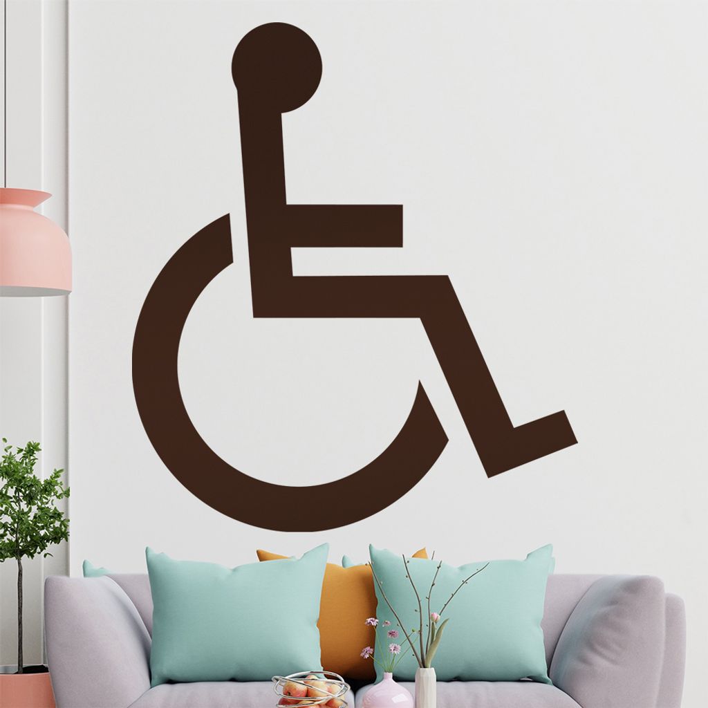 KIWISTAR Behinderung - Rollstuhl Wandtattoo in 6 Größen - Wandaufkleber Wall Sticker - Dekoration, Küche, Wohnzimmer, Schlafzimmer, Badezimmer