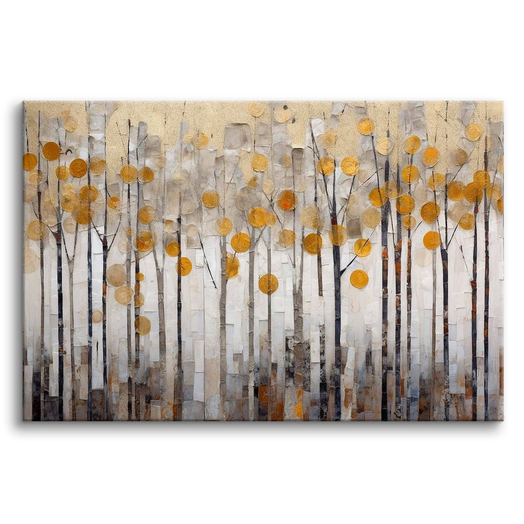Leinwandbild Wandbilder für das Wohnzimmer moderner Wald Bäume 80x120cm