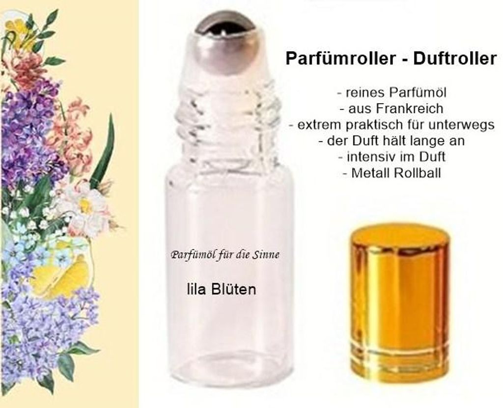 GKA Parfüm Duftroller Parfümroller lila Blüten Roll-On für Produktbild 