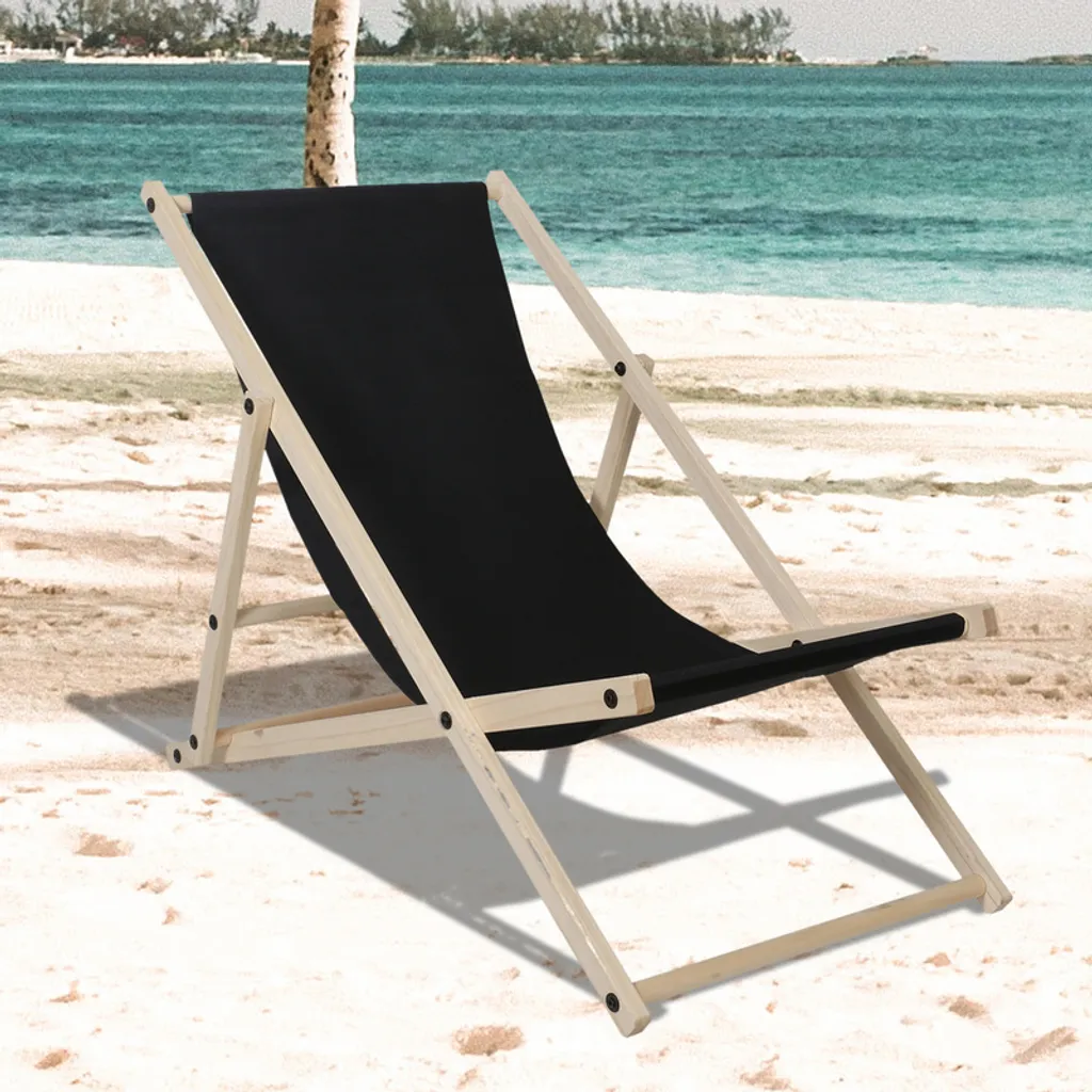 Sedia a Sdraio di Design TolleTour Legno e Nero - Eleganza Minimalista