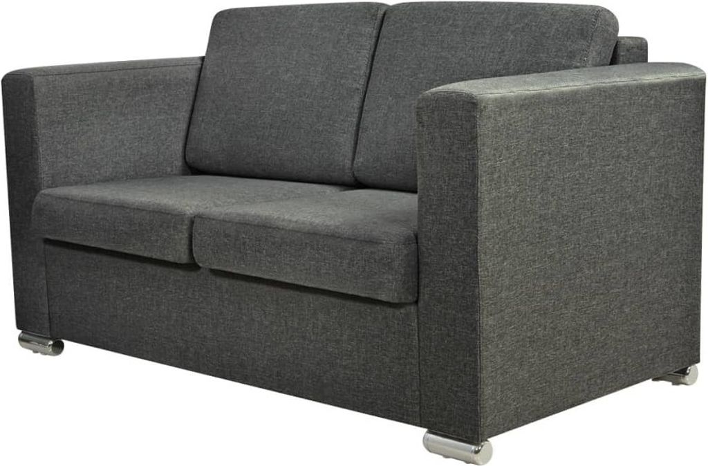 Sofa 2-Sitzer Stoff Dunkelgrau